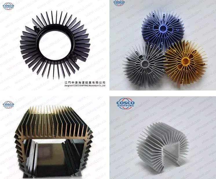 Aluminum Profile Extrusion for Heat Sink with Color Anodizing (ISO9001: 2015&RoHS certificated)